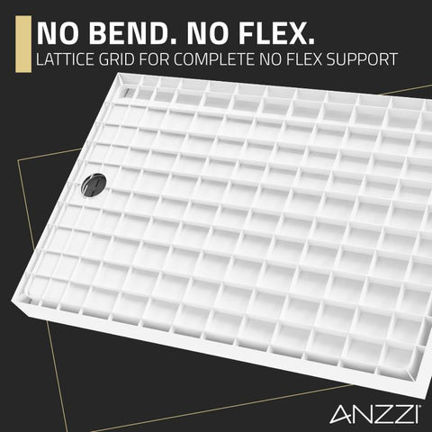 ANZZI Alexander 48 in. x 32 in. Shower Base in White