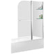 ANZZI 60 in. L x 32 in. W Right Drain Tub in White and 48 in. W x 58 in. H Frameless Tub Door in Brushed Nickel Finish