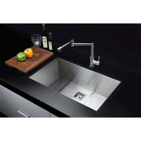 ANZZI Vanguard Undermount Stainless Steel 30 in. 0-Hole Single Bowl Kitchen Sink in Brushed Satin