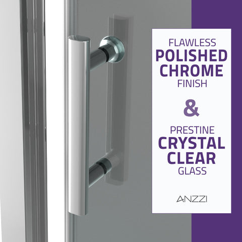 ANZZI Halberd 48 in. x 72 in. Framed Shower Door with TSUNAMI GUARD