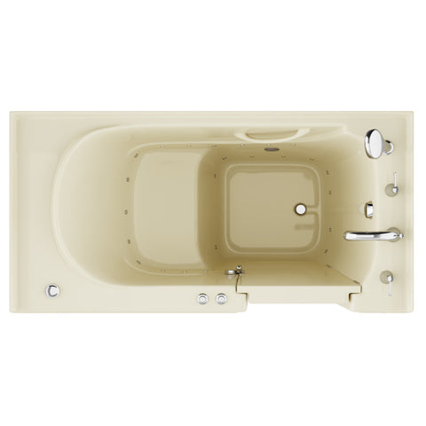 AZ3060WIRBA - ANZZI Coupe Series 30 in. x 60 in. Right Drain Quick Fill Walk-In Air Tub in Biscuit