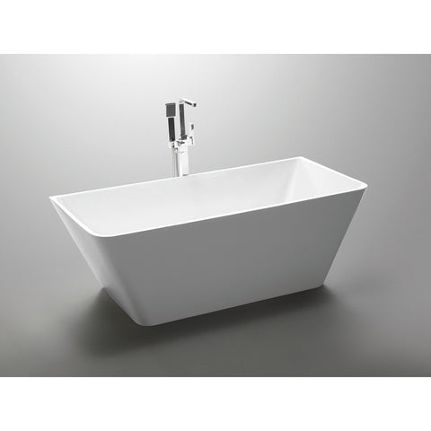 ANZZI Zenith Series 5.58 ft. Freestanding Bathtub in White