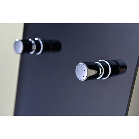 ANZZI Melody 59 in. 6-Jetted Shower Panel with Heavy Rain Shower and Spray Wand in Black Deco-Glass