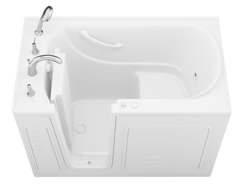 ANZZI Value Series 30 in. x 53 in. Left Drain Quick Fill Walk-in Whirlpool Tub in White