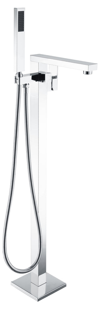 ANZZI Khone Floor Mount Tub Filler (41" H), 2-Handle Control, 60" Hand Sprayer, Solid Brass, cUPC Certified, Various Finishes