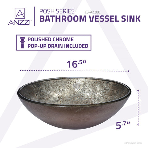 ANZZI Posh Series Deco-Glass Vessel Sink