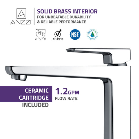 ANZZI Valor Single Hole Single-Handle Bathroom Faucet