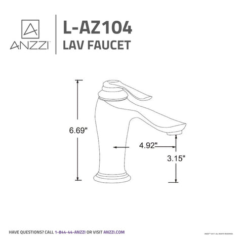 L-AZ104BN - Anfore Single Hole Single Handle Bathroom Faucet in Brushed Nickel