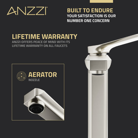 ANZZI Single Handle Single Hole Bathroom Vessel Sink Faucet With Pop-up Drain