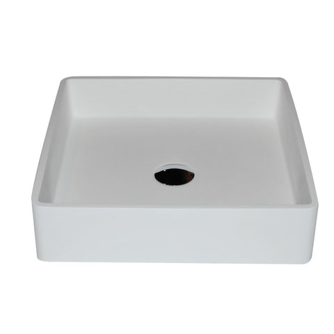 LSAZ602-096 - ANZZI Passage Series 1-Piece Solid Surface Vessel Sink in Matte White with Enti Faucet in Polished Chrome