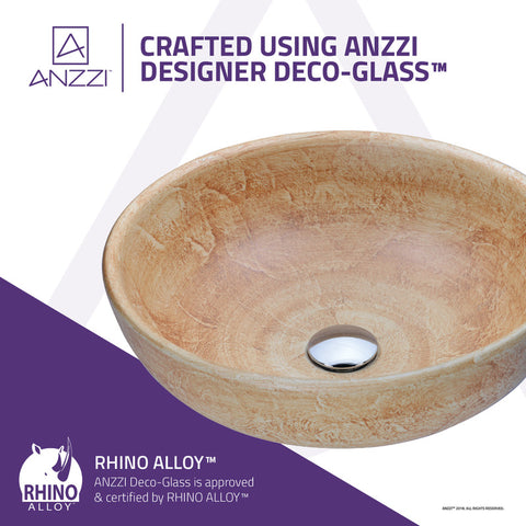 ANZZI Earthen Series Vessel Sink in Creamy Beige