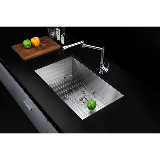 ANZZI Vanguard Undermount Stainless Steel 30 in. 0-Hole Single Bowl Kitchen Sink in Brushed Satin