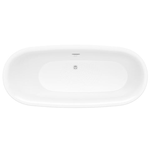 ANZZI Ami 59 in. Acrylic Flatbottom Freestanding Bathtub in White