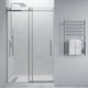 SD-FRLS05902CH - ANZZI Stellar Series 2 in. x 76 in. H Sliding Frameless Shower Door in Chrome with Tsunami Guard Tempered Clear Glass