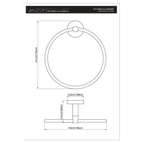 AC-AZ005 - Caster Series Towel Ring in Polished Chrome