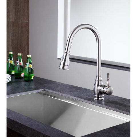 KF-AZ215BN - ANZZI Bell Single-Handle Pull-Out Sprayer Kitchen Faucet in Brushed Nickel