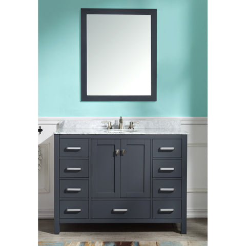 ANZZI Chateau 48 in. W x 22 in. D Bathroom Bath Vanity Set with Carrara Marble Top with White Sink