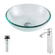 LSAZ087-095 - ANZZI Etude Series Deco-Glass Vessel Sink in Lustrous Clear Finish with Harmony Faucet in Chrome