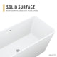 ANZZI Fomaia 4.9 ft. Man-Made Stone Center Drain Freestanding Bathtub in Matte White