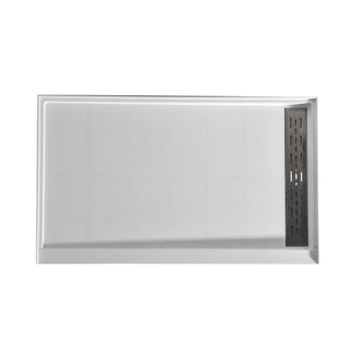 Alexander 60 in. L x 30 in. W Alcove Shower Pan Base with Left or Right Drain in Glossy White Marine Acrylic