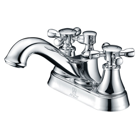 ANZZI Major Series 4 in. Centerset 2-Handle Mid-Arc Bathroom Faucet