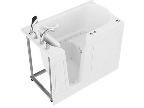 ANZZI Coupe Series 29 in. x 52 in. Left Drain Quick Fill Walk-In Air Tub in White