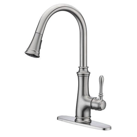 KF-AZ1131BN - ANZZI Luna Single Handle Pull-Down Sprayer Kitchen Faucet in Brushed Nickel