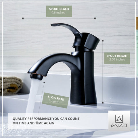 ANZZI Alto Series Single Hole Single-Handle Mid-Arc Bathroom Faucet