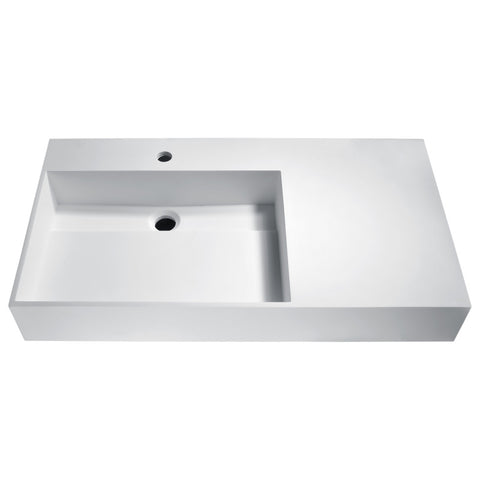 LS-AZ529 - ANZZI Urena Solid Surface Vessel Sink in Matte White