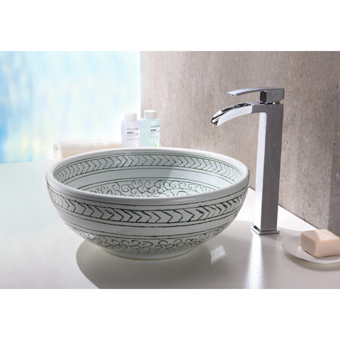 LS-AZ185 - ANZZI Cadence Series Vessel Sink in Décor White