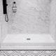 Alexander 60 in. L x 32 in. W Alcove Shower Pan Base with Center Drain in Glossy White Marine Acrylic