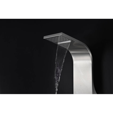 SP-AZ043 - ANZZI Mesa 64 in. Full Body Shower Panel with Heavy Rain Shower and Spray Wand in Brushed Steel