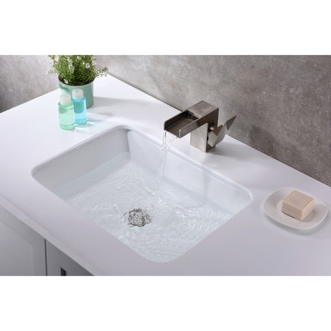 LS-AZ128 - ANZZI Dahlia Series 19.5 in. Ceramic Undermount Sink Basin in White