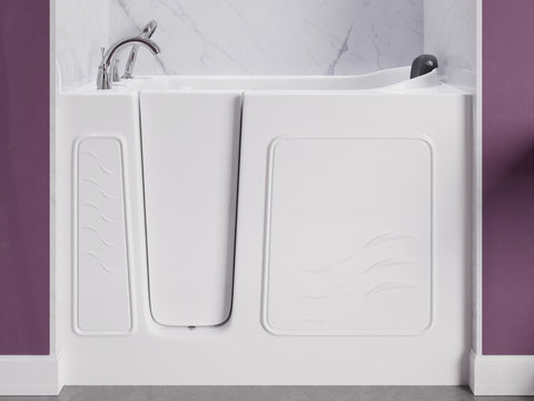 ANZZI 53 - 60 in. x 26 in. Left Drain Soaking Walk-in Tub in White