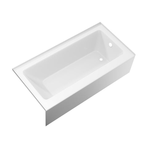 ANZZI Saba 60 in. Right Drain Soaking Front Skirted Bathtub in White