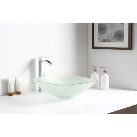 LS-AZ081 - ANZZI Vista Series Deco-Glass Vessel Sink in Lustrous Frosted Finish