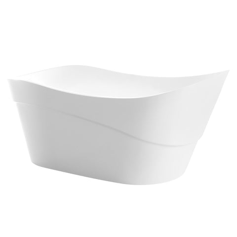 FTAZ094-0052C - ANZZI Kahl 67 in. Acrylic Flatbottom Non-Whirlpool Bathtub in White with Tugela Faucet in Polished Chrome