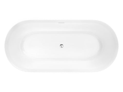 Bailey 65 in. Acrylic and Solid Surface Glossy Flatbottom Bathtub in White