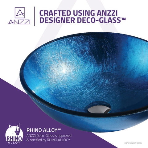 ANZZI Arc Series Deco-Glass Vessel Sink in Lustrous Light Blue Finish