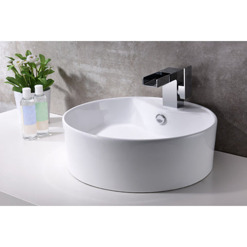 LS-AZ129 - ANZZI Vitruvius Series Ceramic Vessel Sink in White