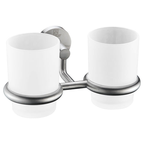 AC-AZ002BN - ANZZI Caster Series 7.36 in. Double Toothbrush Holder in Brushed Nickel