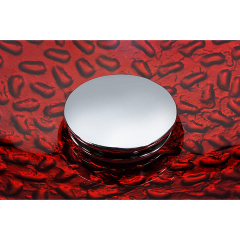 ANZZI Rhythm Series Deco-Glass Vessel Sink in Lustrous Red