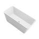 ANZZI Fomaia 4.9 ft. Man-Made Stone Center Drain Freestanding Bathtub in Matte White