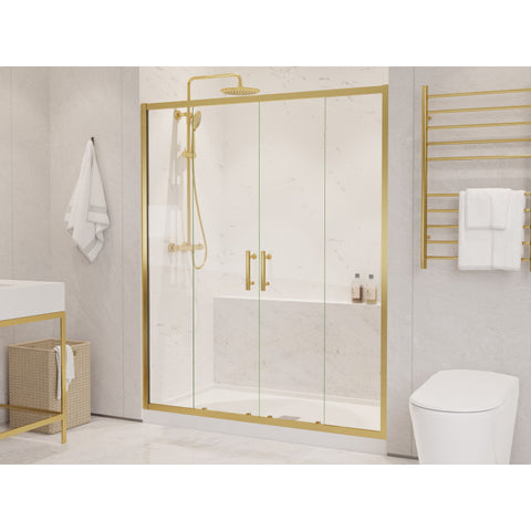 SD-AZ15-01BG - ANZZI Enchant 70-in. x 60.4-in. Framed Sliding Shower Door in Brushed Gold