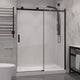 SD-FRLS05702MB - ANZZI Rhodes Series 60 in. x 76 in. H Sliding Frameless Shower Door in Matte Black with Tsunami Guard Tempered Glass