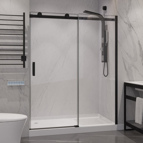 Rhodes Series 45 to 48 in. x 76 in. Sliding Frameless Shower Door with Tsunami Guard Tempered Glass