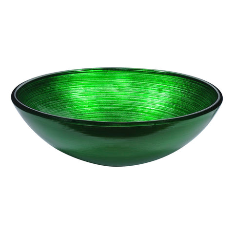 LS-AZ287 - ANZZI Posh Series 17 in. Bathroom Vessel Sink with Scratch-Tough and Stain-Resistant Non-Porous Surface in Brushed Green Glass