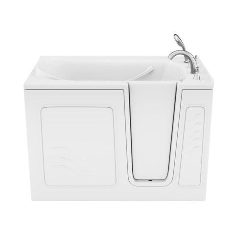 ANZZI Value Series 30 in. x 53 in. Right Drain Quick Fill Walk-In Soaking Tub in White