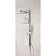 SP-AZ075 - ANZZI Coastal Series 44 in. Full Body Shower Panel System with Heavy Rain Shower and Body Jets and Spray Wand in Brushed Steel