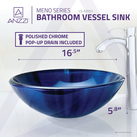 ANZZI Meno Series Deco-Glass Vessel Sink